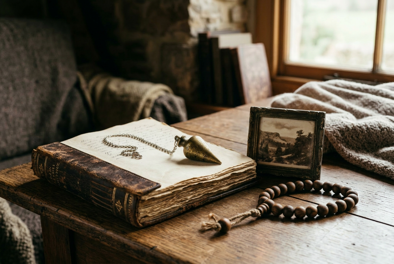 Mediumship & Ancestral Guidance — Anya with a specialized tool in her Del Mar studio